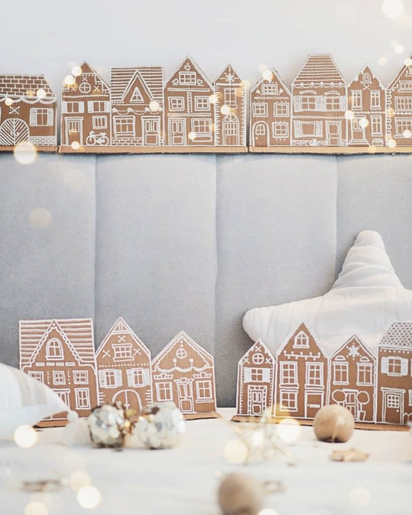 Cardboard Gingerbread House with lights 3