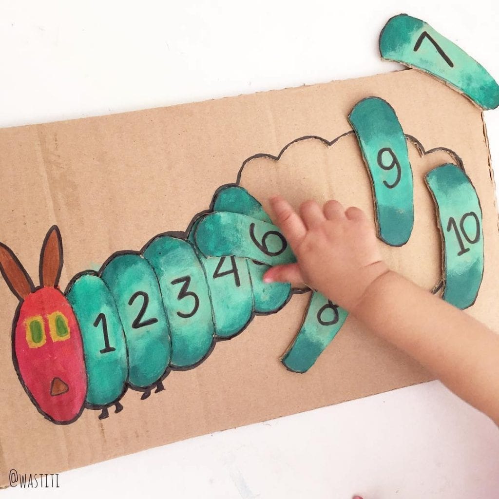 Caterpillar numbers Cardboard Puzzles 3
