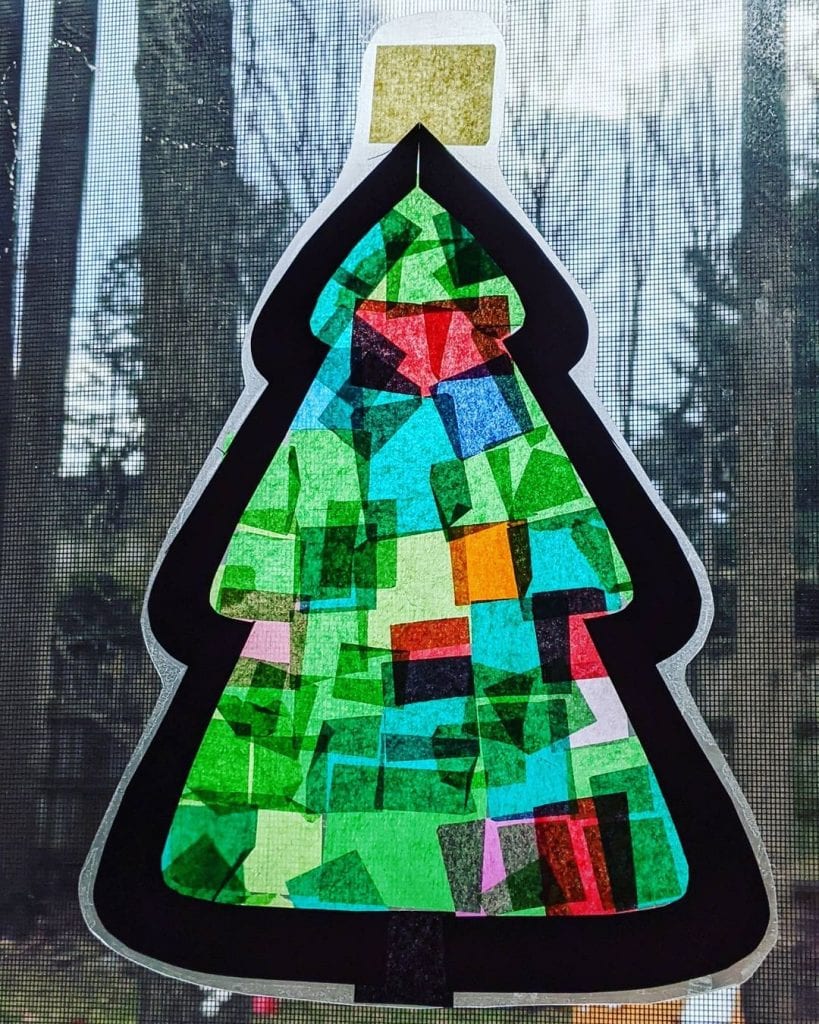 Christmas Tree Suncatcher tissuepapercraft