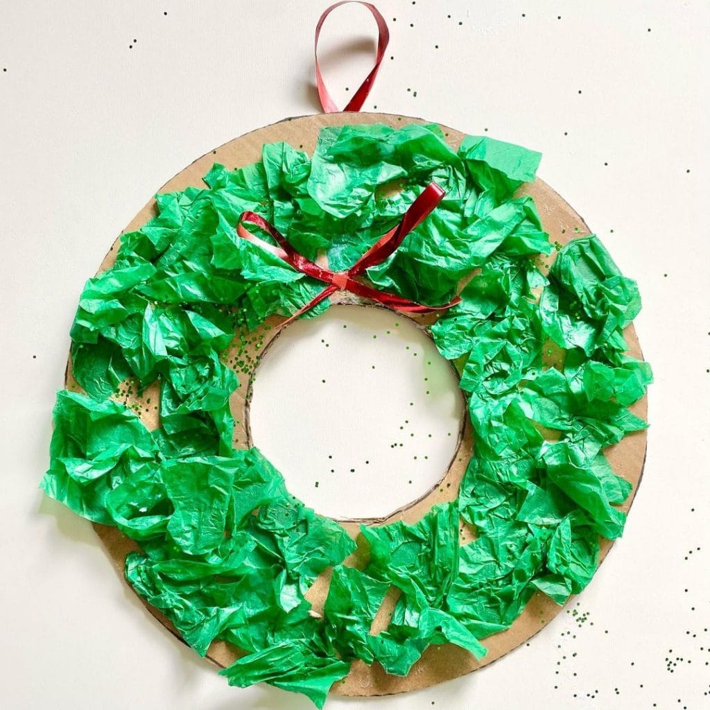 Simple Christmas Wreath Cardboard Crafts