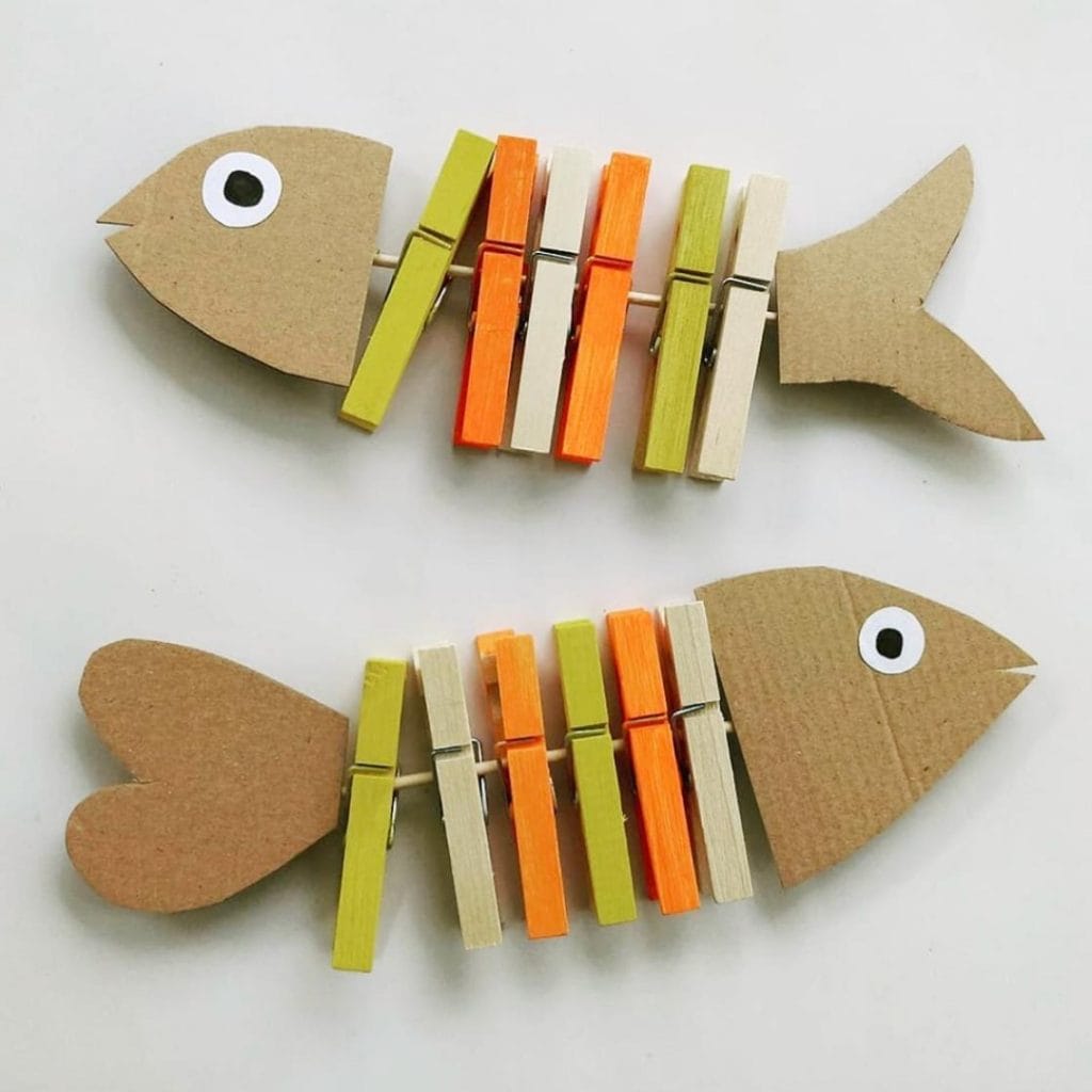 fish design clip holder cardboard crafts