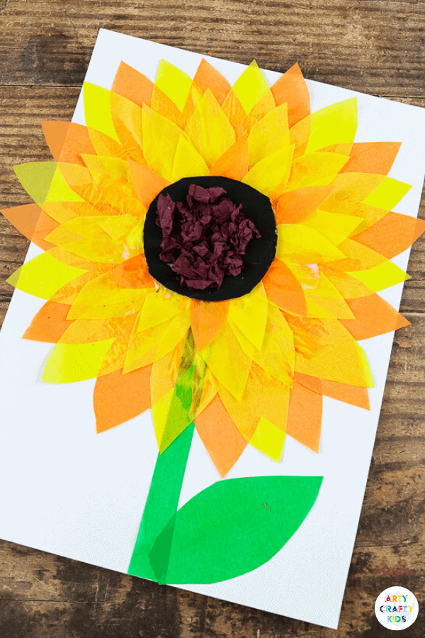 Easy-Sunflower-Tissue-Paper-Craft