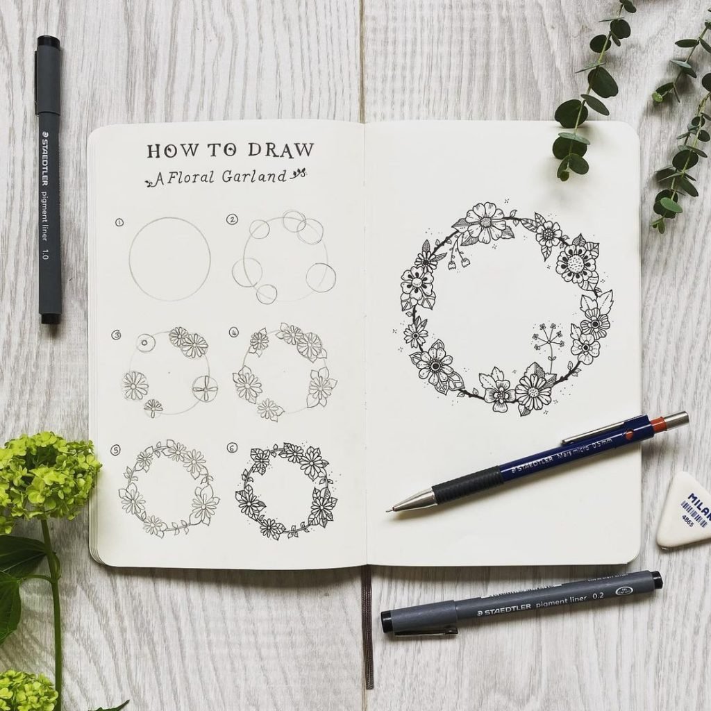 How To Draw Flower Doodles In Your Bullet Journal