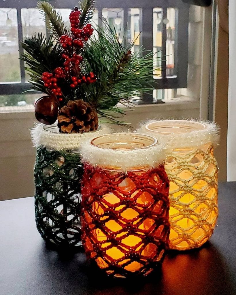 crochet decor christmas mason jar crafts