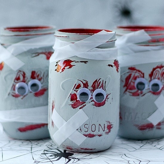 halloween zombie mason jar crafts for kids