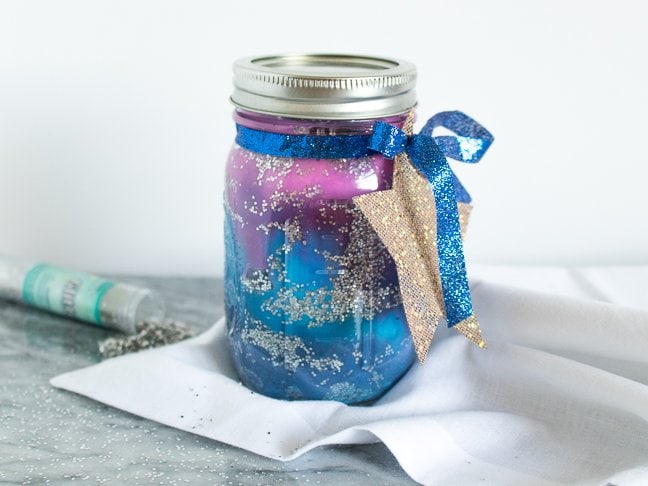 sparkly night mason jar glitter craft for kids