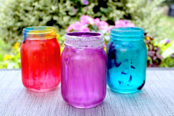 colourful mason jar crafts for kids