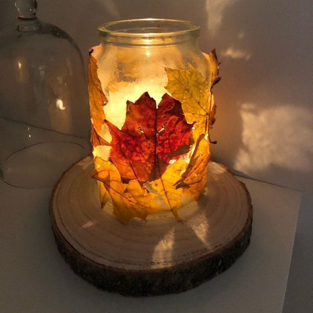 autum decor light mason jar crafts