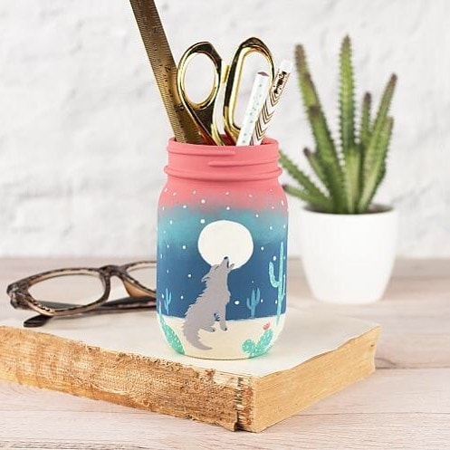 supply holder painted mason jar crafts