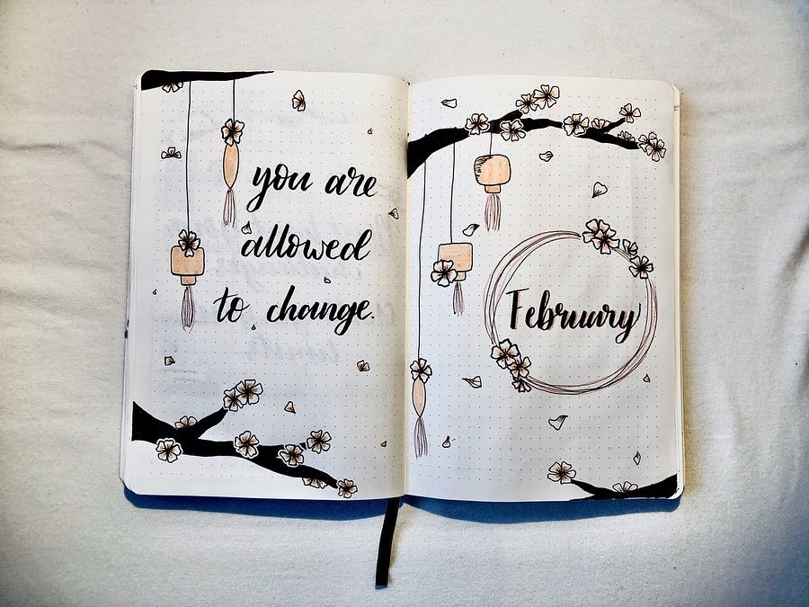 40+ Interesting February Bullet Journal Ideas For This