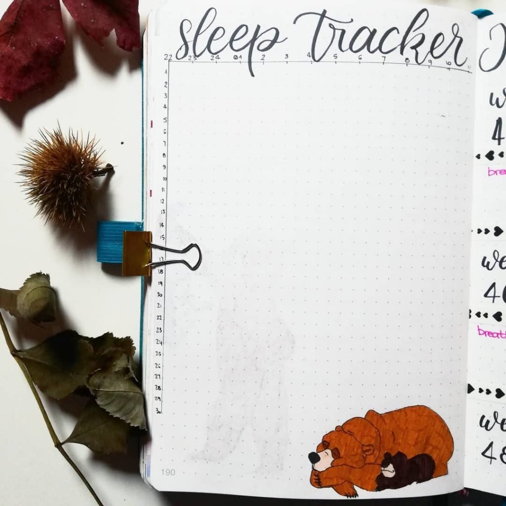 Sleep tracker February Bullet Journal