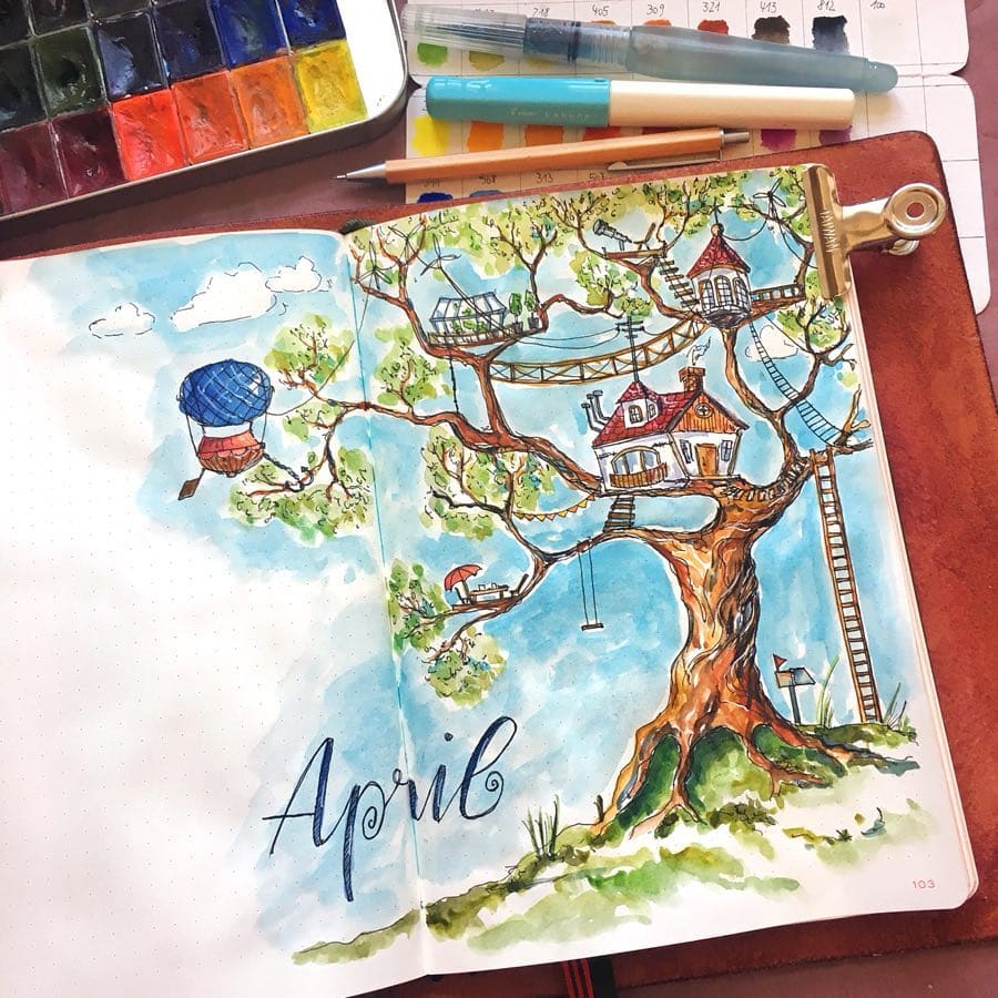 Cover Page April Bullet Journal