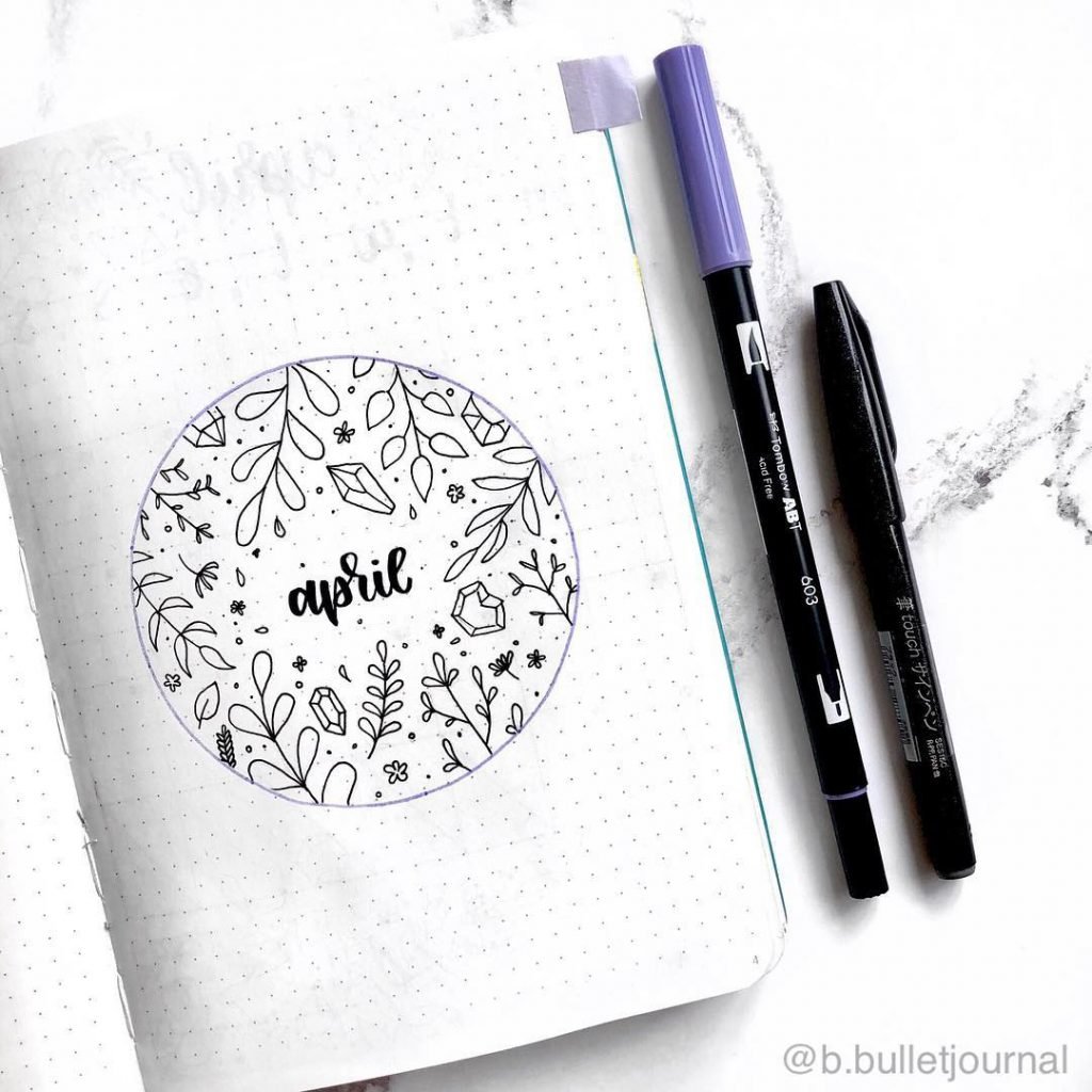 Cover Page April Bullet Journal