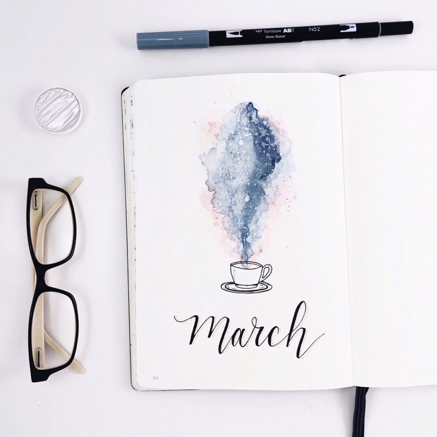 MARCH BULLET JOURNAL COVER PAGE IDEAS