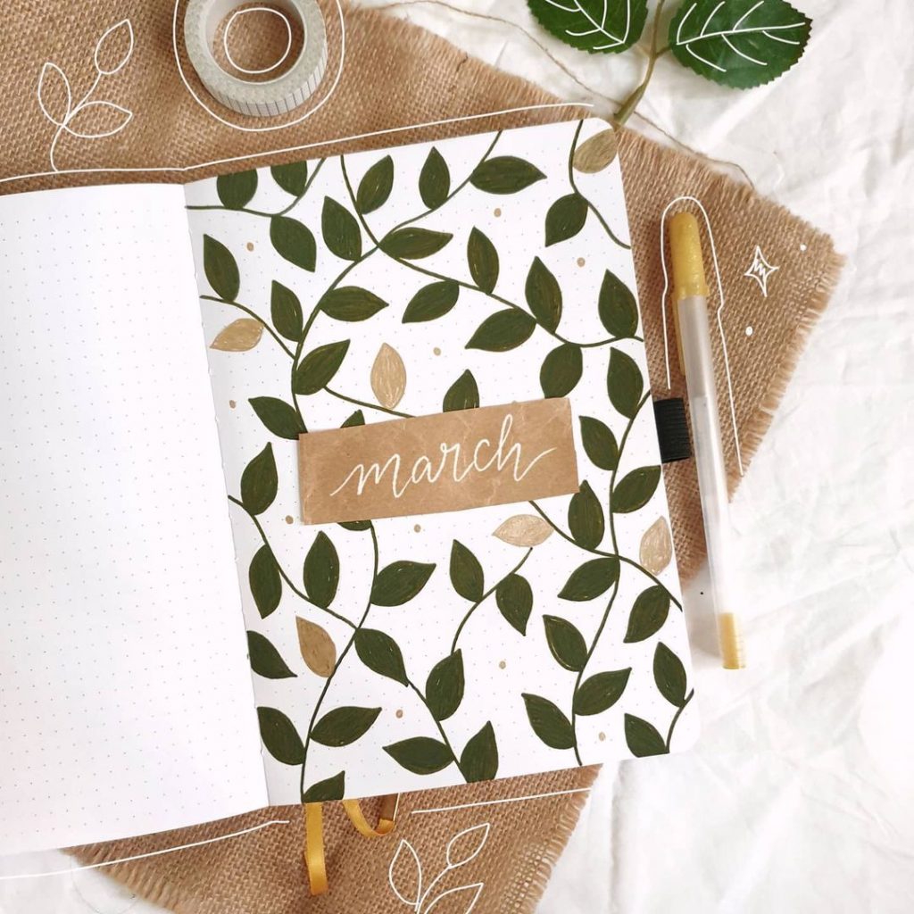 MARCH BULLET JOURNAL COVER PAGE IDEAS