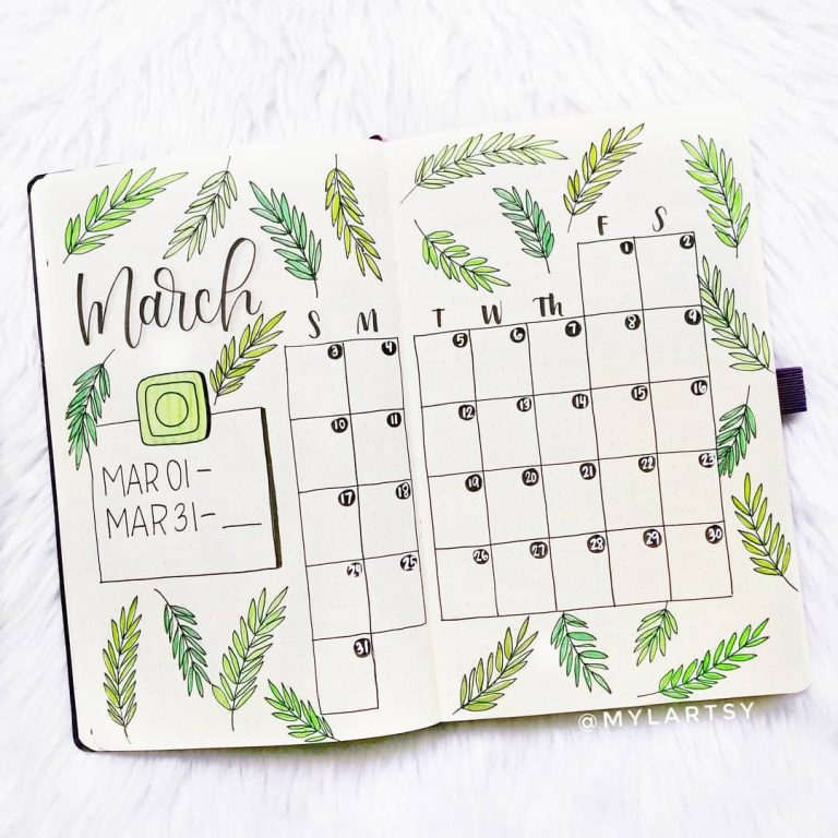 march ideas for bullet journal