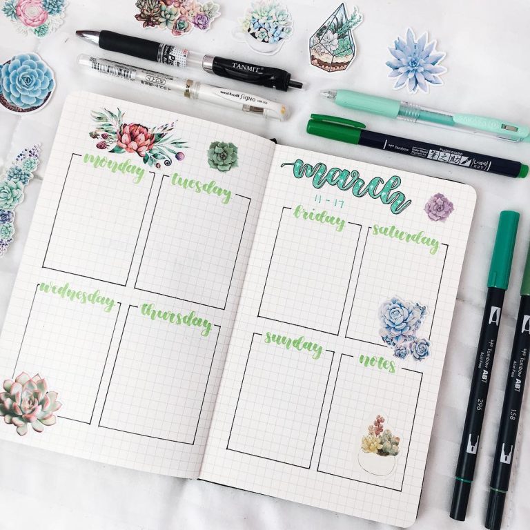 20+ March Bullet Journal Ideas To Get Creative This Spring