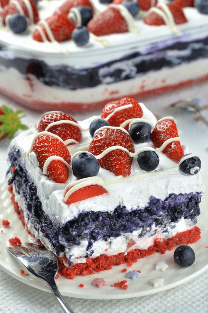 4th of July Berry Lasgana Cake Dessert Recipes