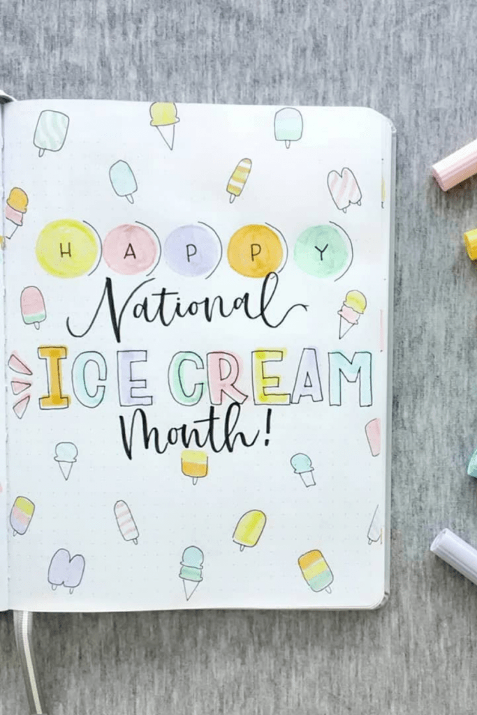 Ice Cream Bullet Journal Spreads