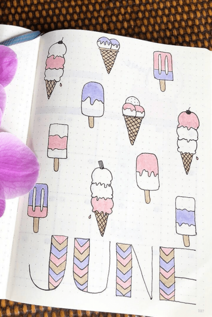 Ice Cream Bullet Journal Spreads