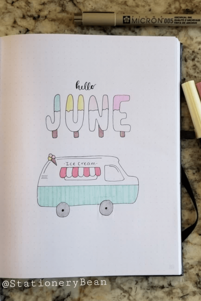 Ice Cream Bullet Journal Spreads Cover