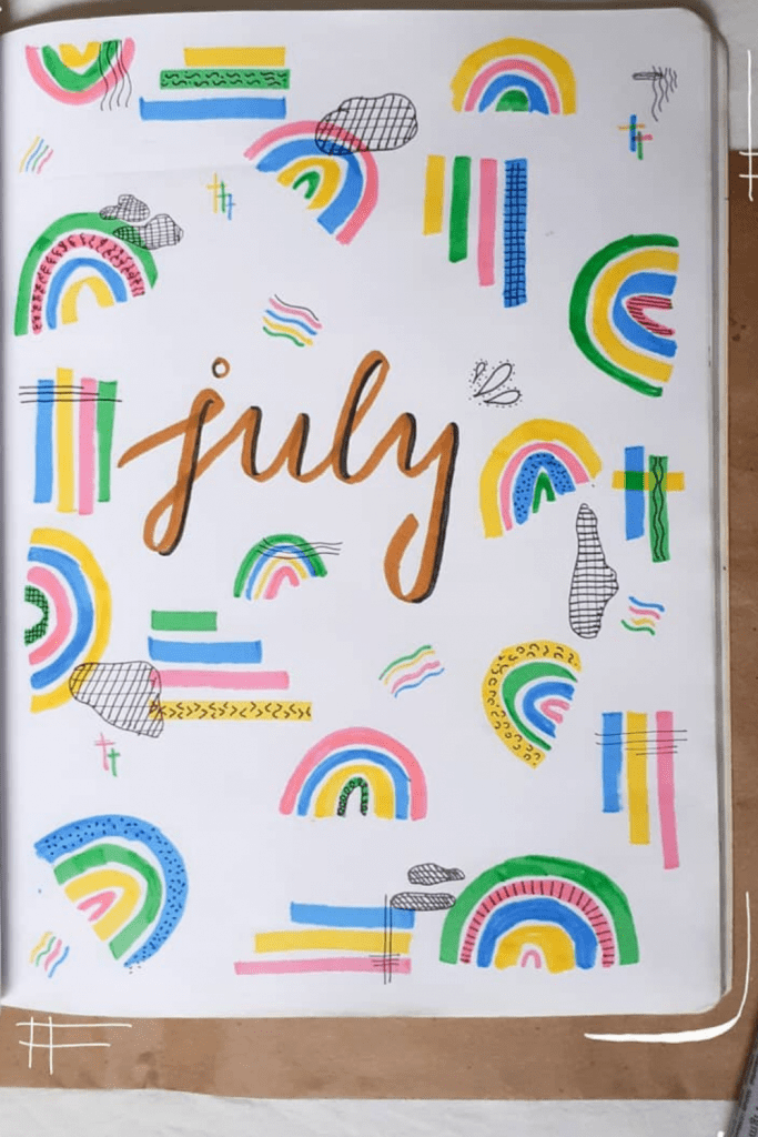 July Monthly Cover Bullet Journal