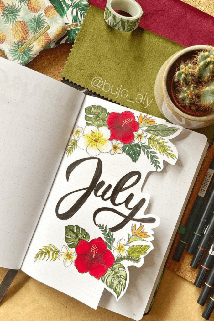 July Monthly Cover Bullet Journal
