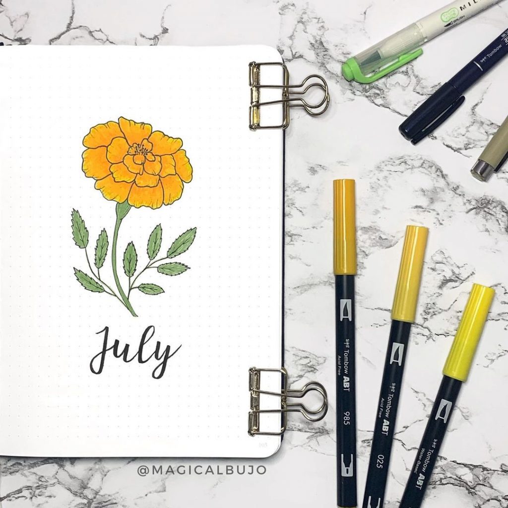 Marigolds Theme July Month Covers