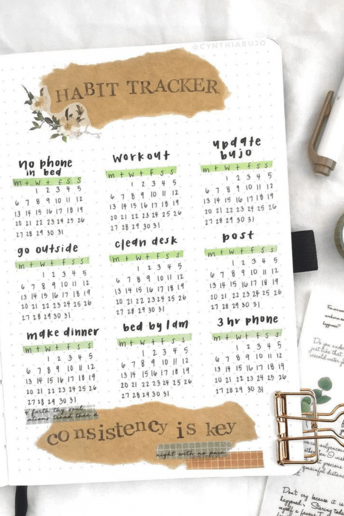 Consistency Theme July habit trackers