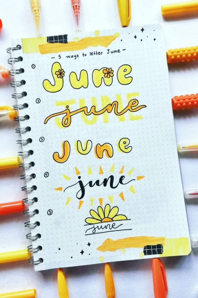 15+ June Bullet Journal Headers To Decorate your BuJo