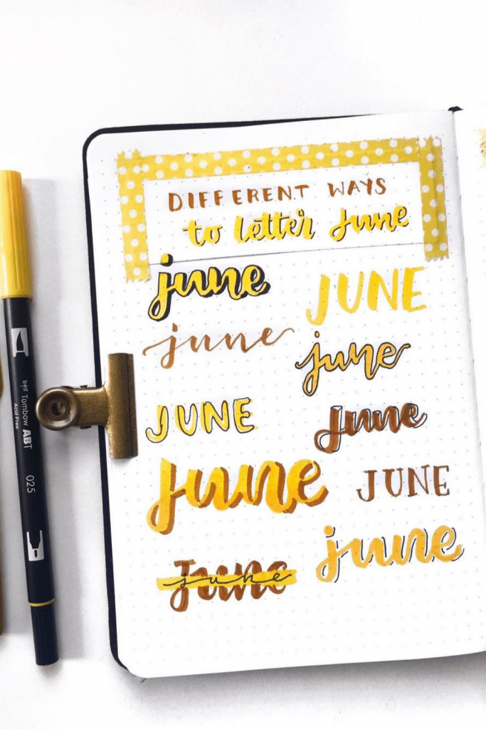 June Bullet Journal Headers