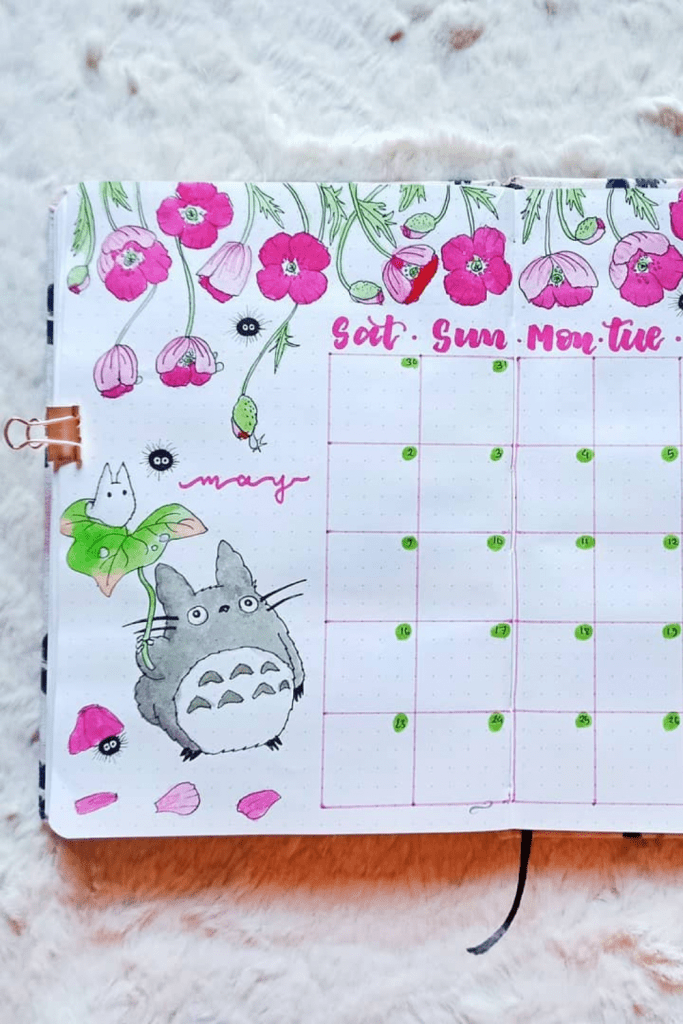 June Bullet Journal Monthly Layout