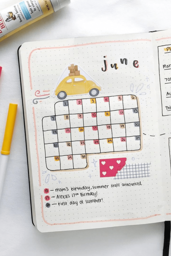 June Monthly Spread