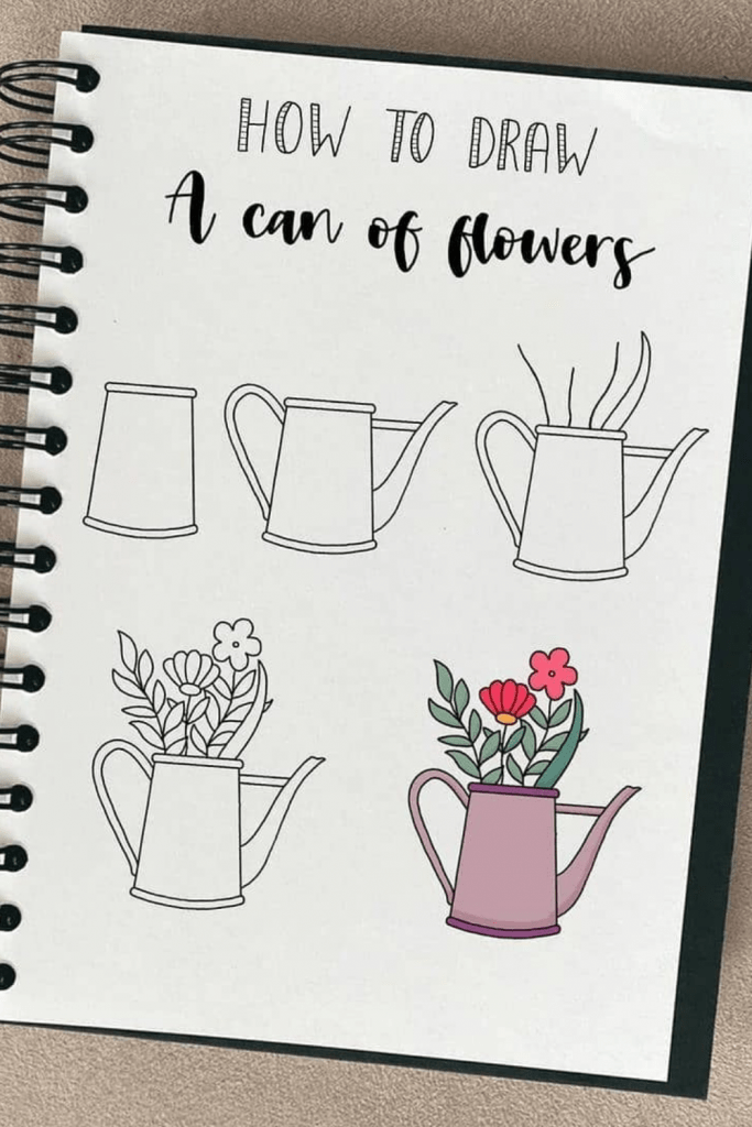 Flower Can Summer Bullet Journal Doodles