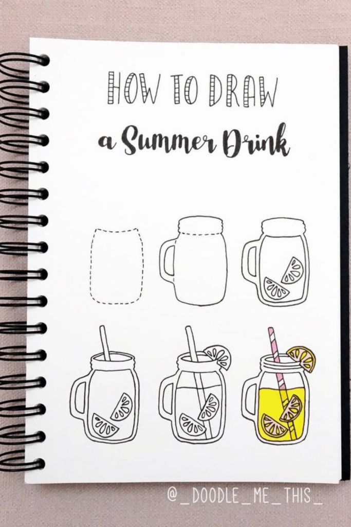 Summer drinks Summer Bullet Journal Doodles