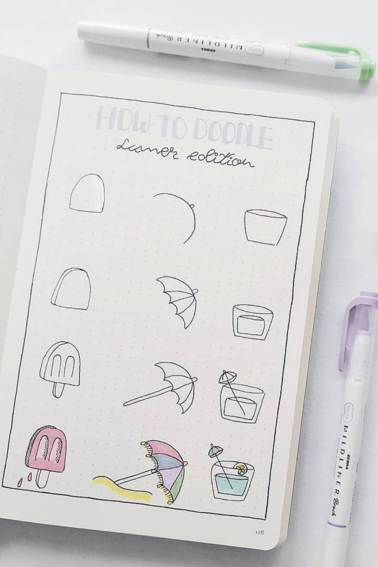 22 Creative Summer Bullet Journal Doodles To Try