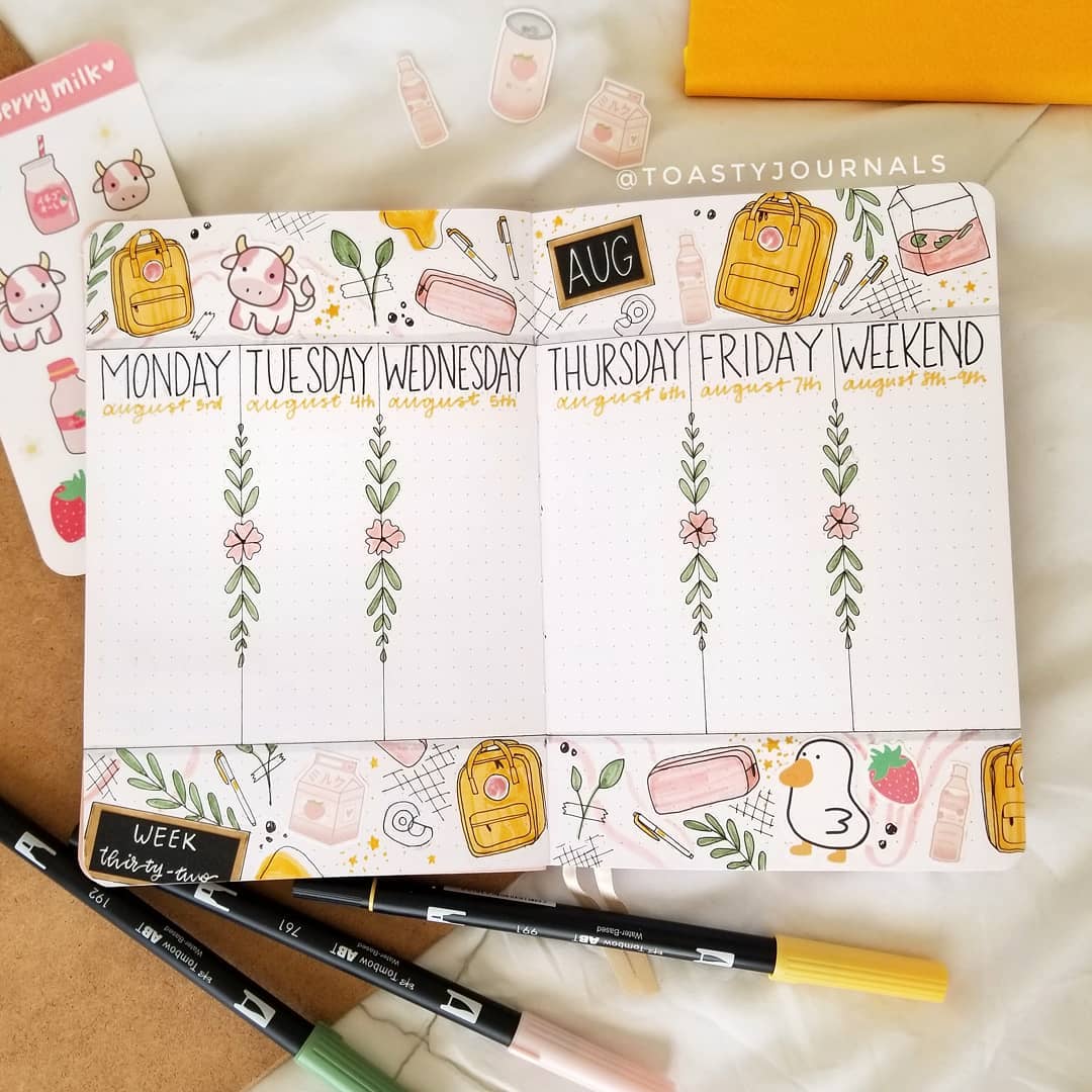 22 Best August Bullet Journal Weekly Spread Ideas