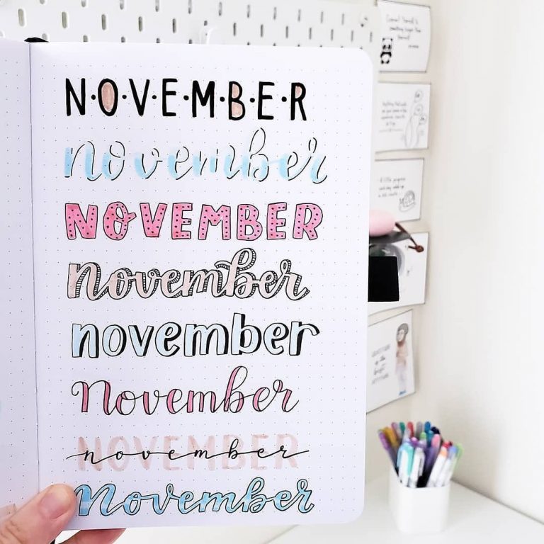 A collection of bullet journal header ideas