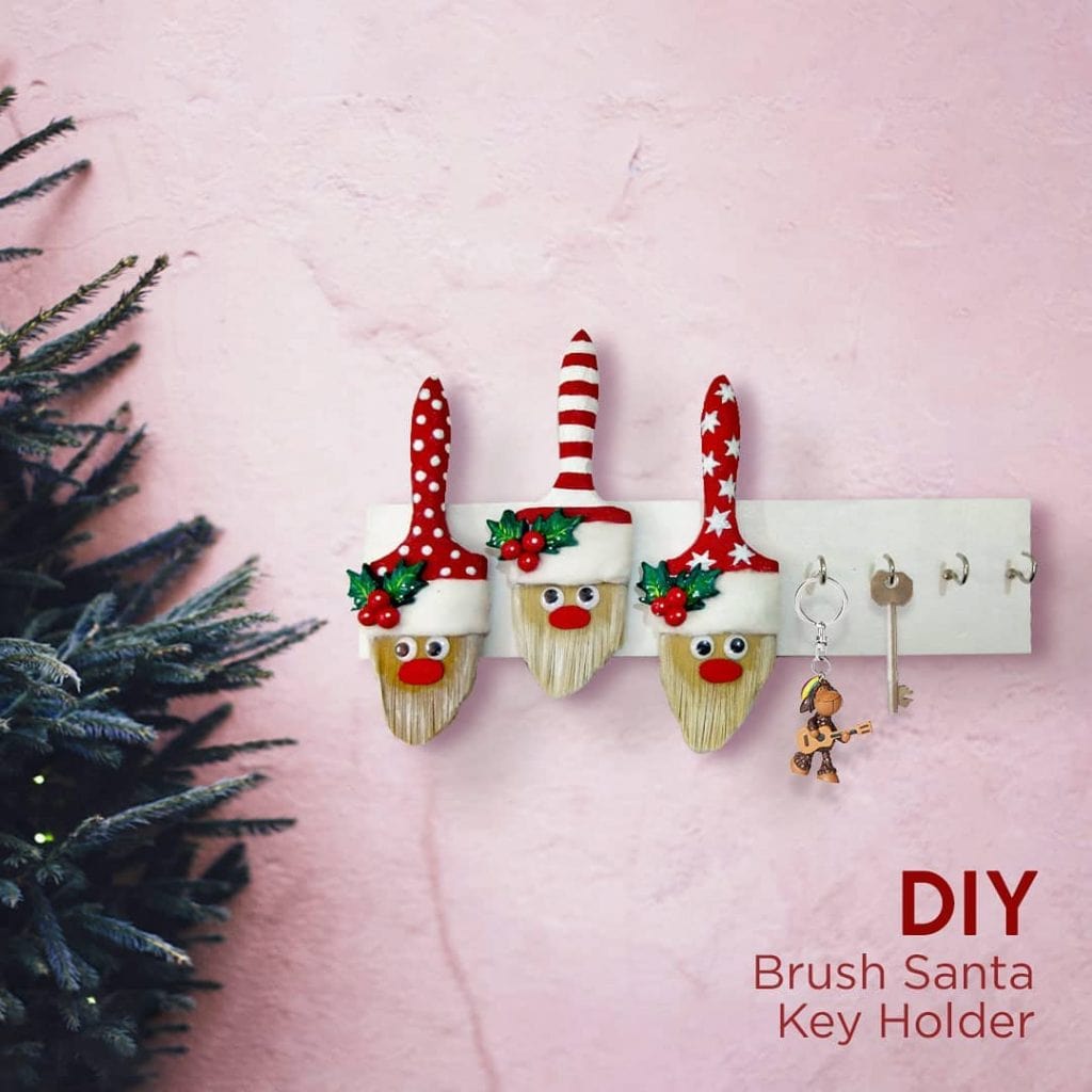 DIY Brush Santa Key Holder
