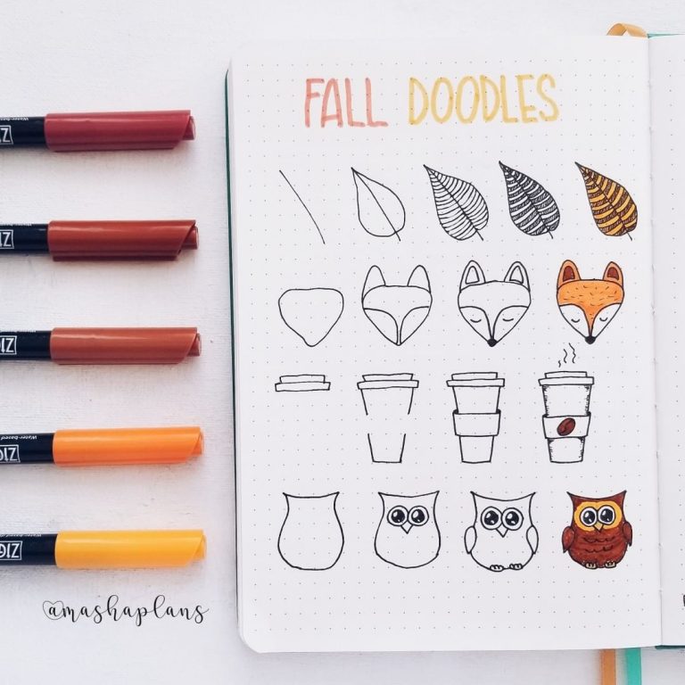 fall doodles easy