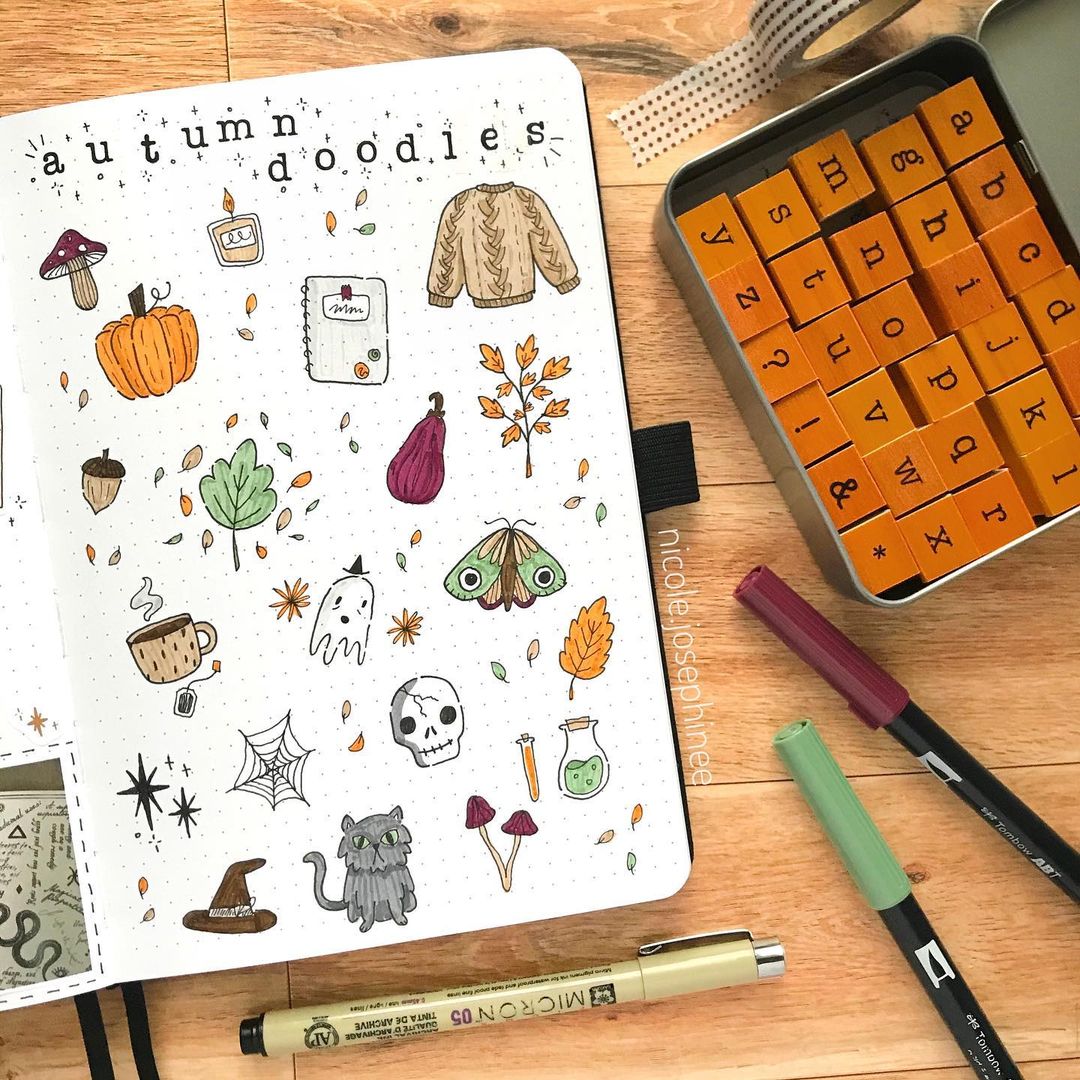 20 Fall Doodles Ideas To Try In Your Bullet Journal