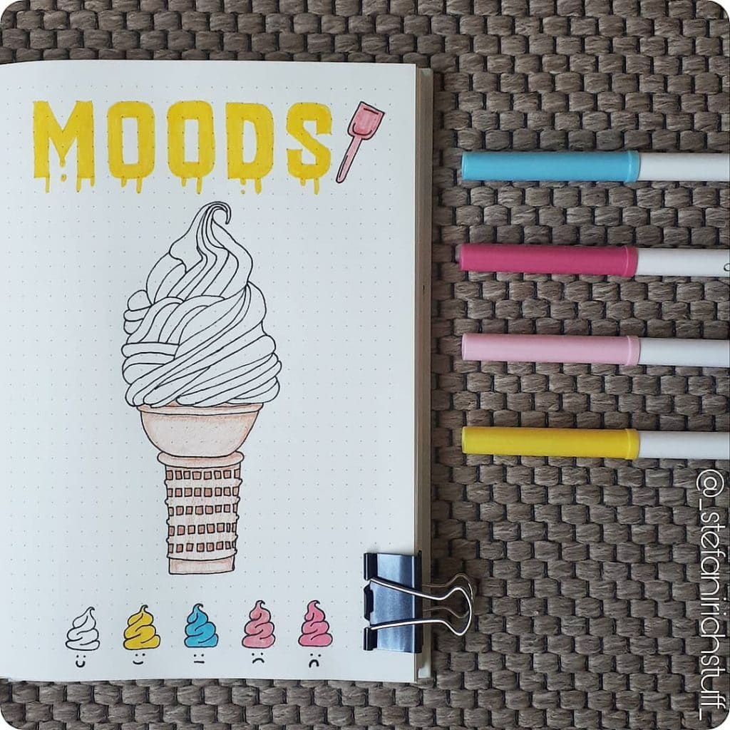 Ice cream Theme July mood trackers