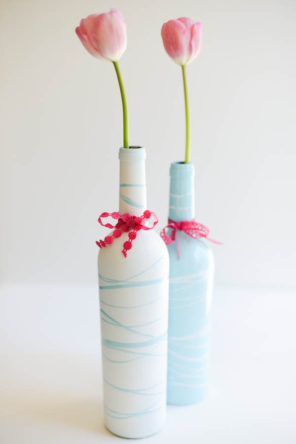 Painted wine bottle crafts