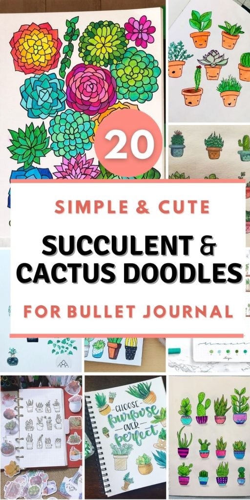 20+ Easy Succulent Drawings & Cactus Doodles To Draw