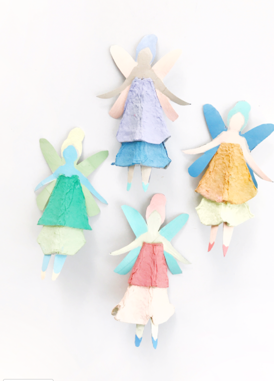 Egg Carton Fairy Dolls