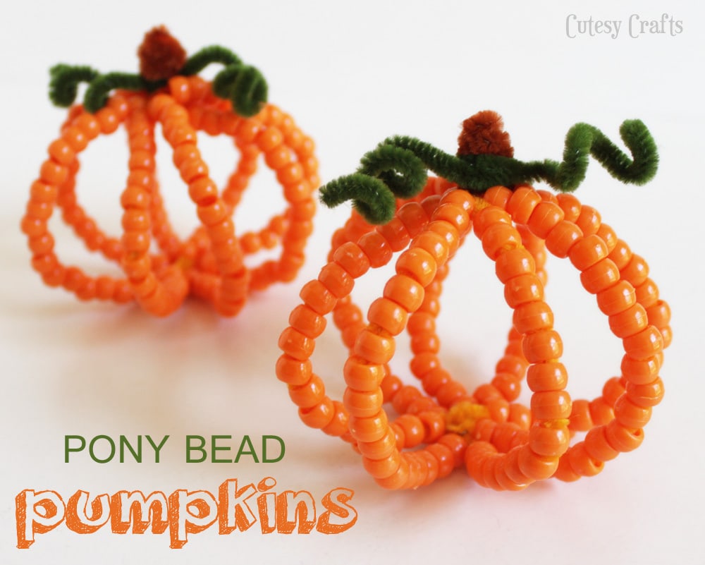 Pony Bead Pumpkin Craft For Kids