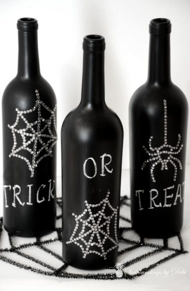 Wine Bottles Halloween DIY