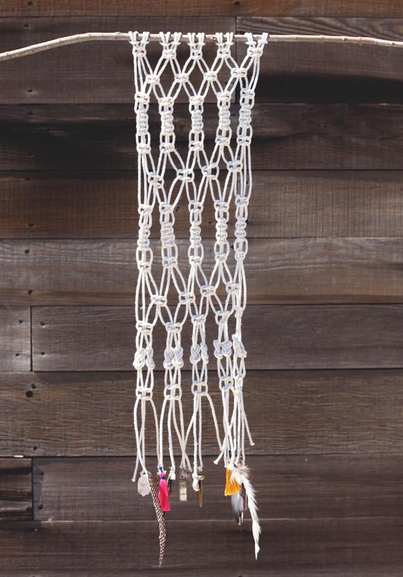 Soft Macrame Wall Hanging with Feathers