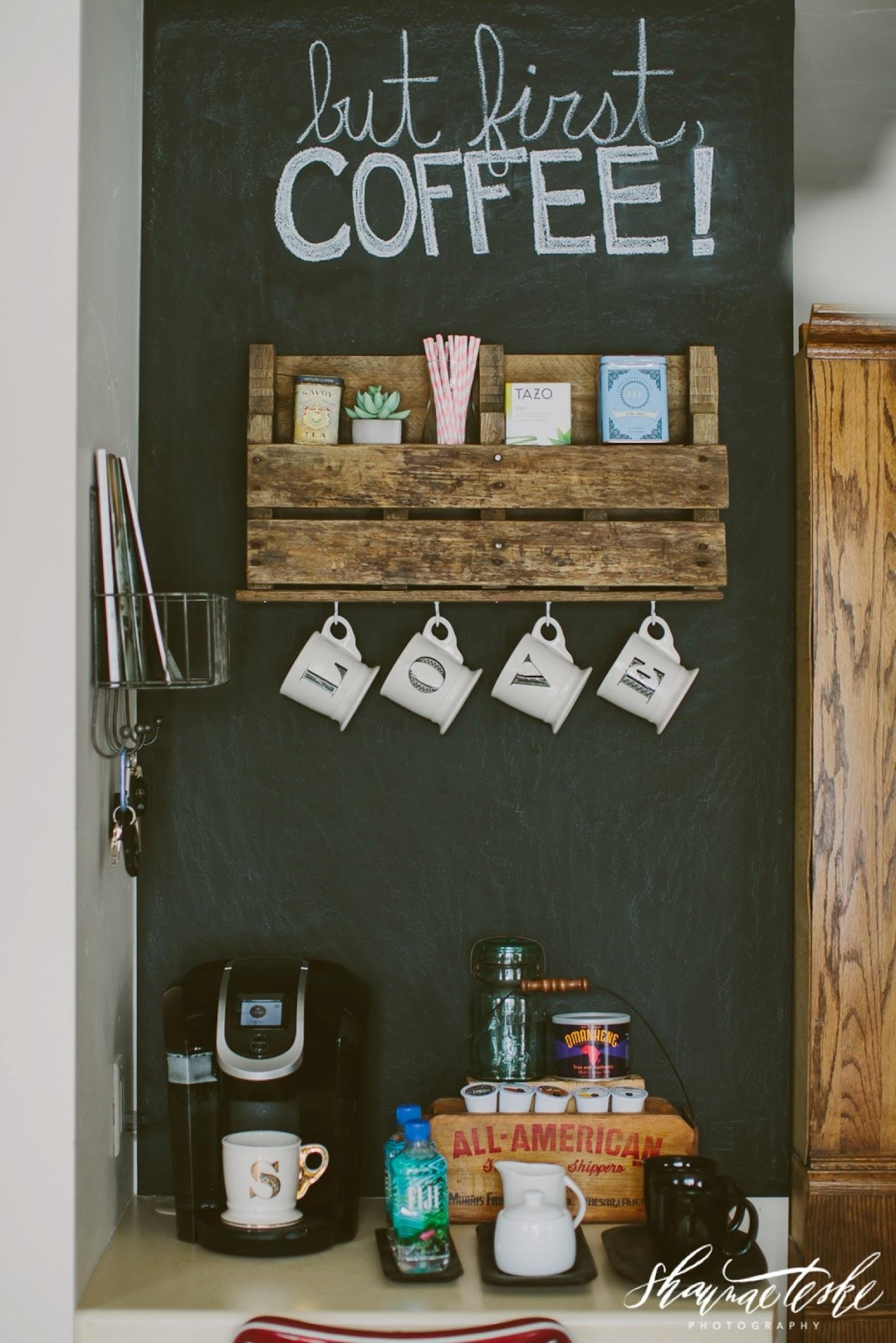 DIY Coffee Station {for small spaces} - A Sprinkle of Joy