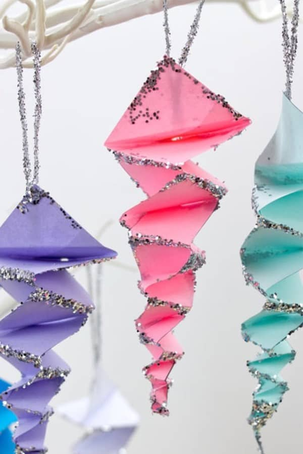 Folded Paper Icicle Craft